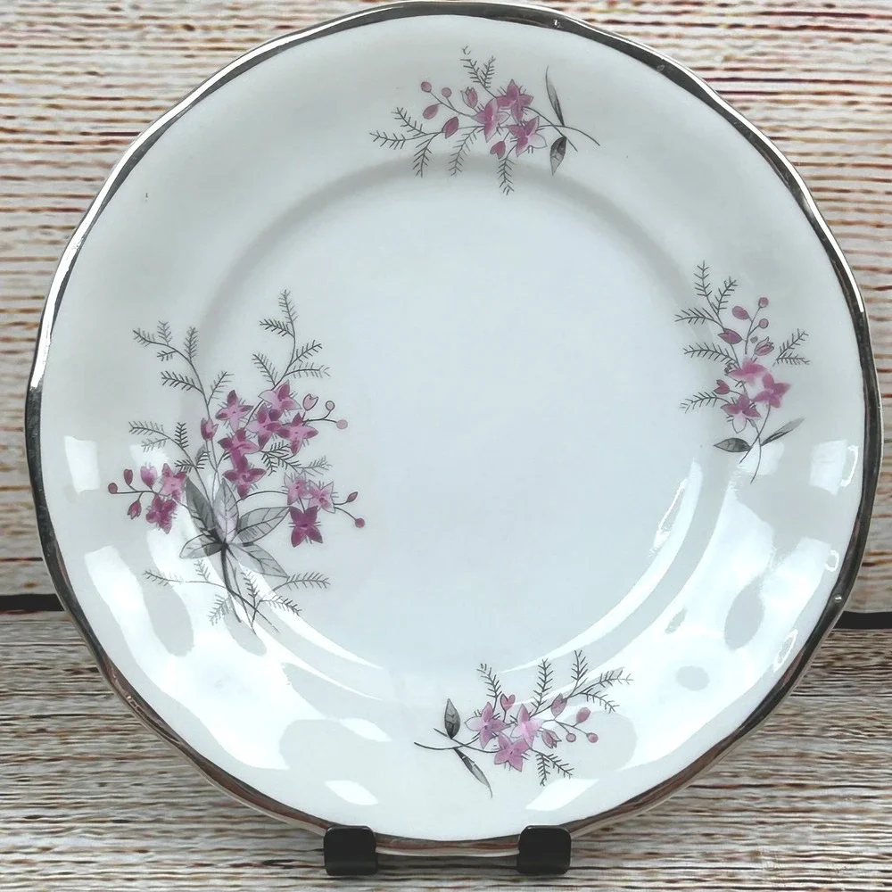 Favolina Karolina Jarolina Porcelain‎ Salad Plate 3879 Floral Silver Scalloped 9